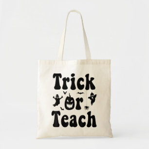 Trick oder Teach Funny Rainbow Halloween Lehrer Tragetasche