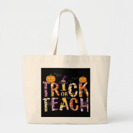 Trick oder Teach/Halloween/Lehrer/Laptop Jumbo Stoffbeutel