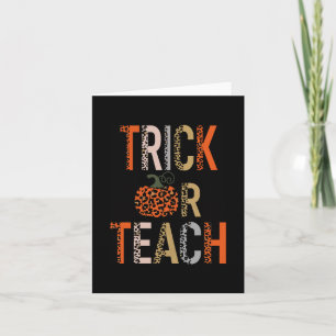 Trick oder Teach Halloween School Klassenzimmer He Karte