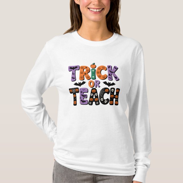 Trick oder Teach Halloween T-Shirt (Vorderseite)