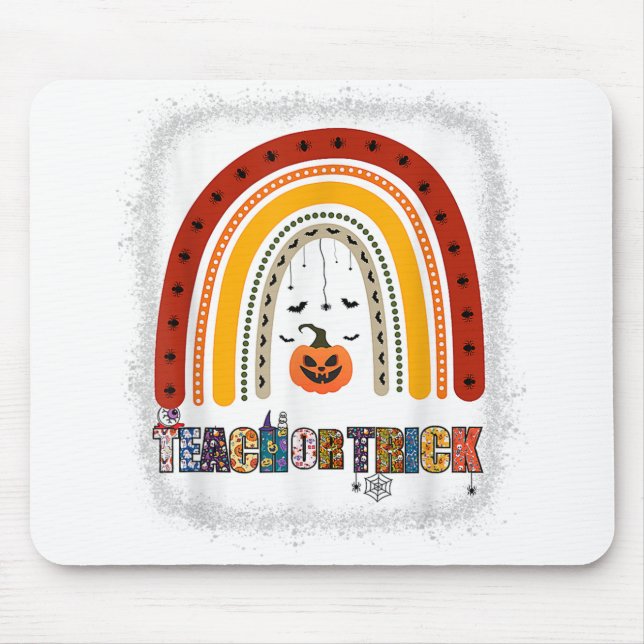 Trick oder Teach Leopard Regenbogenlehrer Hallowee Mousepad (Vorne)