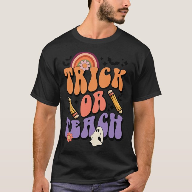 Trick oder Teach Retro Fall Halloween Kostüme Teac T-Shirt (Vorderseite)