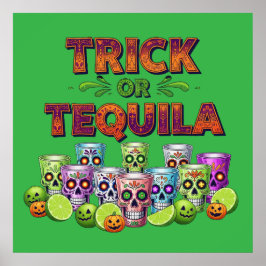 Trick oder Tequila-T-Shirt Poster