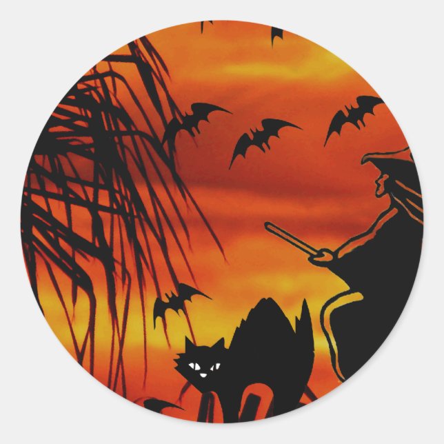 Trick oder Treat #4_ Runder Aufkleber (Vorderseite)
