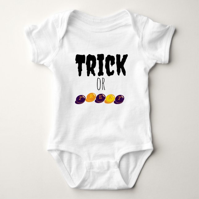 Trick oder Treat Baby Bodysuit Baby Strampler (Vorderseite)