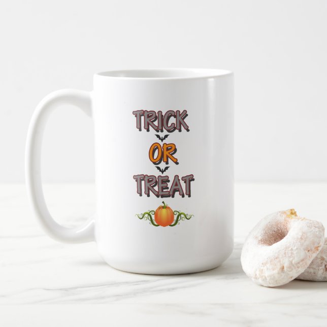Trick oder Treat Berühmtes Halloween-Party Night S Kaffeetasse (Mit Donut)