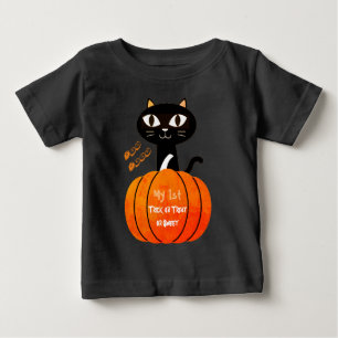 Trick oder Treat Black Cat Pumpkin Mein 1. Hallowe Baby T-shirt