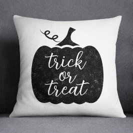 Trick oder Treat Black Halloween Pumpkin Kissen