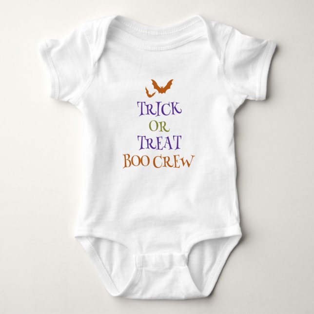 Trick oder Treat Boo Crew Kinderausstattung Baby Strampler (Vorderseite)
