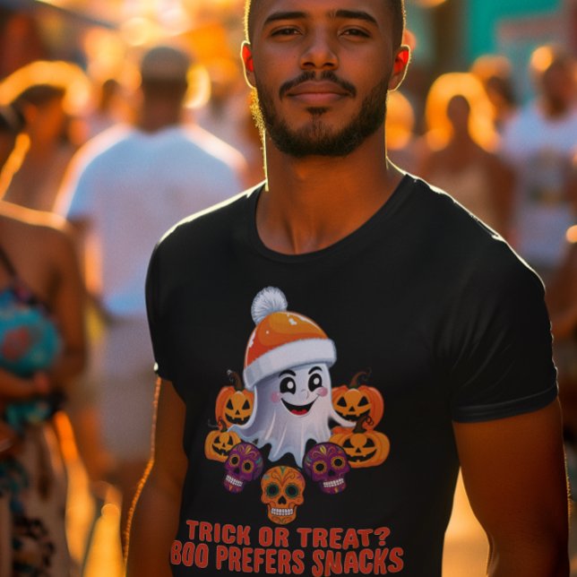 Trick oder Treat Boo Funny Quote Halloween-Party T-Shirt (Von Creator hochgeladen)