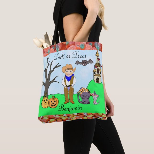 Trick oder Treat Boy's Cowboy Costume Halloween Tasche (Von Nahem)