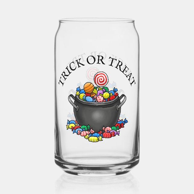Trick oder Treat Candy Cauldron Dosenglas (Vorderseite)