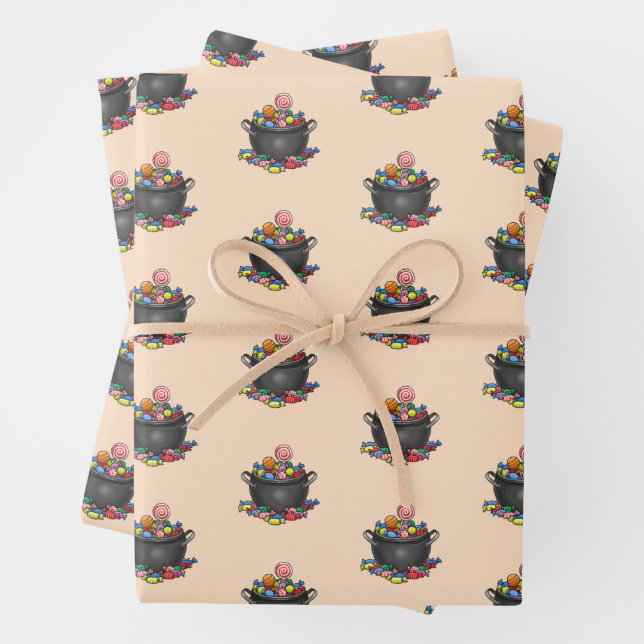 Trick oder Treat Candy Cauldron Geschenkpapier Set (Beispiel)