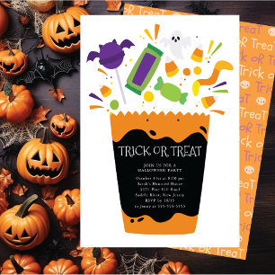 Trick oder Treat Candy Halloween-Party Einladung