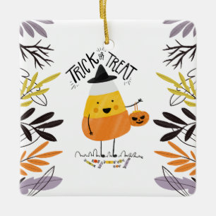 Trick oder Treat Candy Mais Halloween   Keramik-Or Keramikornament