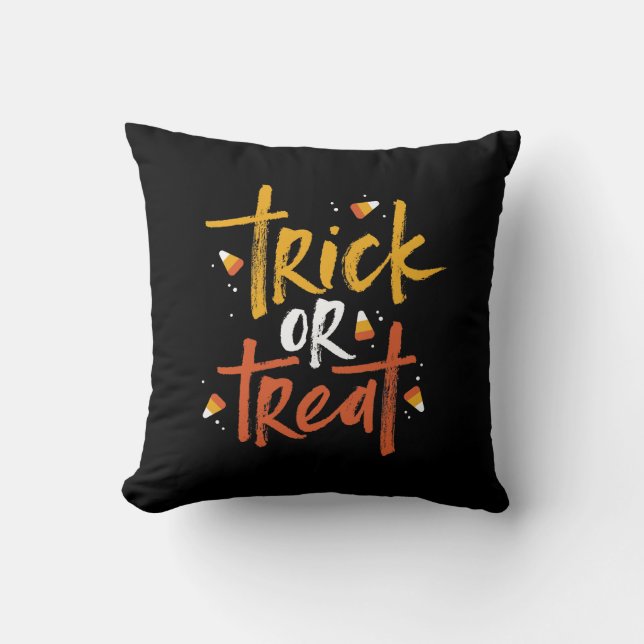 Trick oder Treat Candy Mais Halloween Kissen (Vorderseite)