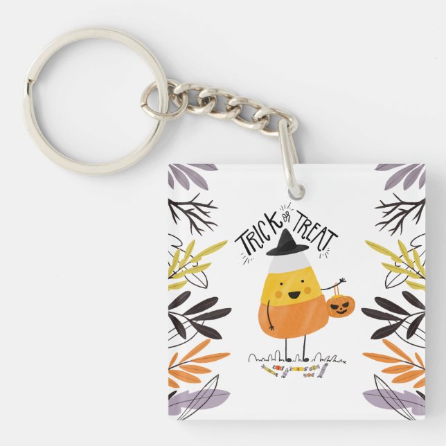 Trick oder Treat Candy Mais Halloween | Schlüssela Schlüsselanhänger (Vorderseite)
