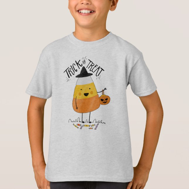 Trick oder Treat Candy Mais Halloween Sleeve Shirt (Vorderseite)