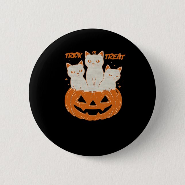 Trick oder Treat Cats Klassischer T - Shirt Button (Vorderseite)