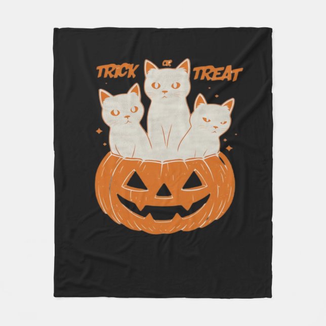 Trick oder Treat Cats Klassischer T - Shirt Fleecedecke (Vorderseite)