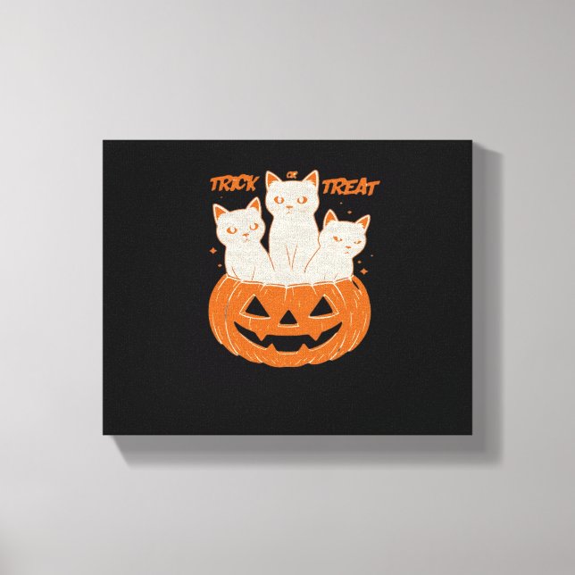 Trick oder Treat Cats Klassischer T - Shirt Leinwanddruck (Vorderseite)