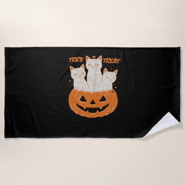 Trick oder Treat Cats Klassischer T - Shirt Strandtuch (Vorderseite)