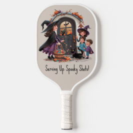 Trick oder Treat Children sammeln Halloween-Bonbon Pickleball Schläger