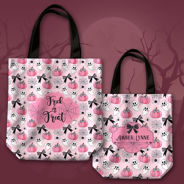 Trick oder Treat Coquette Ghost und Pumpkin Tasche (Von Creator hochgeladen)
