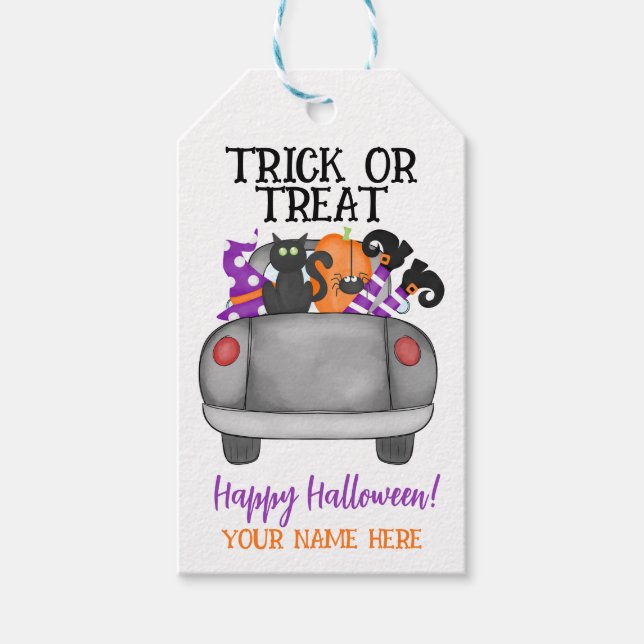 Trick oder Treat Favor Tag Geschenkanhänger (Vorderseite)