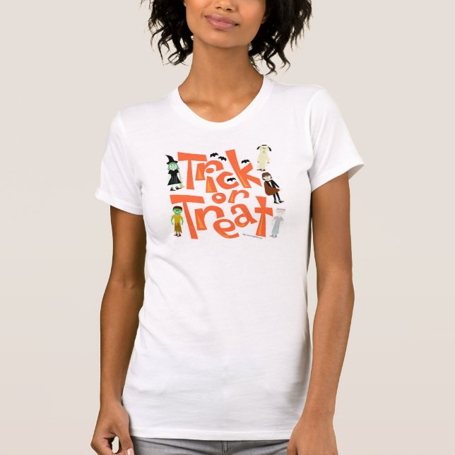 Trick oder Treat Fun Oktober Halloween Slogan T-Shirt (Vorderseite)