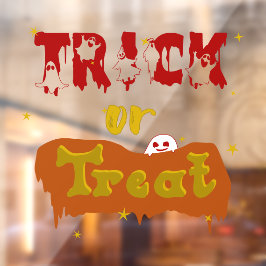 Trick oder Treat Funny Boo Halloween Fensteraufkleber