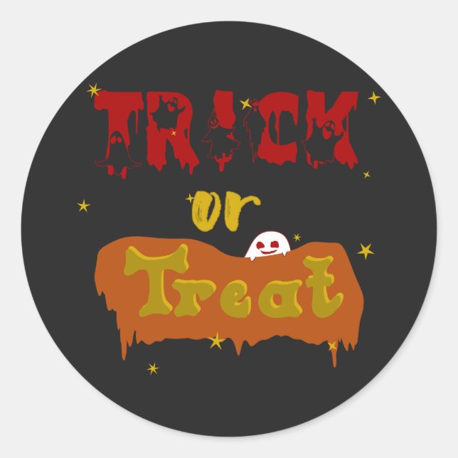 Trick oder Treat Funny Boo Halloween Sticker (Vorderseite)