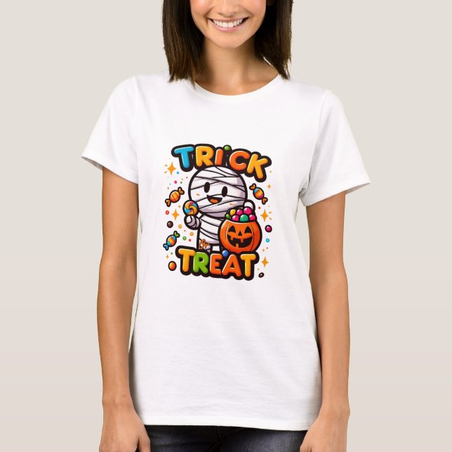 Trick oder Treat Funny T-Shirt (Vorderseite)