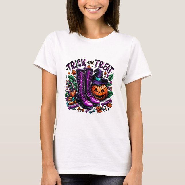 Trick oder Treat Funny T-Shirt (Vorderseite)
