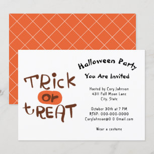 Trick oder Treat für Kinder oder Erwachsene Hallow Einladung