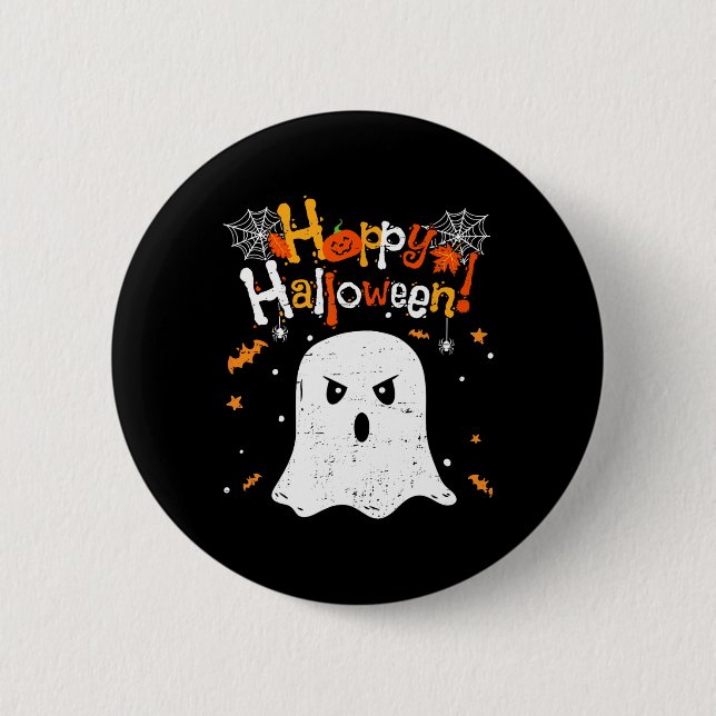 Trick oder Treat Ghost glückliche Halloween für Mä Button (Vorderseite)