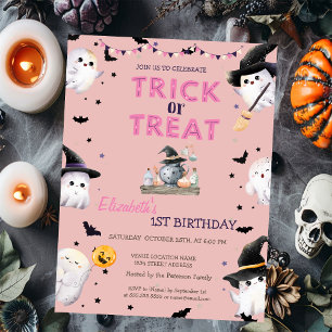 Trick oder Treat Ghost Halloween-Party Geburtstag Einladung