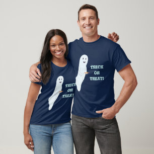 Trick oder Treat Ghost, mit Teller von Goodies, T- T-Shirt