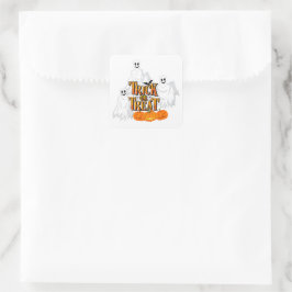 Trick oder Treat Ghost Quadratischer Aufkleber