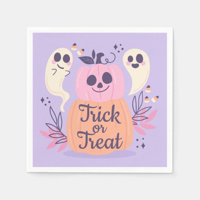 Trick oder Treat Ghost Serviette (Vorderseite)