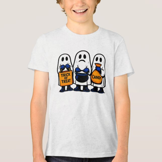 Trick oder Treat Ghost Squad Tri-Blend Shirt (Vorderseite)