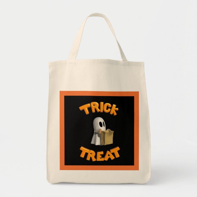 Trick oder Treat Ghost - Tragetasche (Vorne)