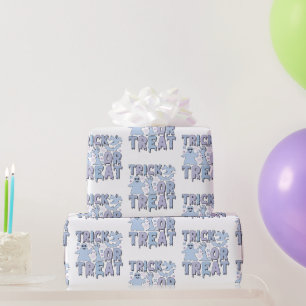 Trick oder Treat Ghosts Niedliches weißes Hallowee Geschenkpapier