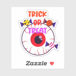 Trick oder Treat - Gigant Eyeball und Halloween Ca Aufkleber