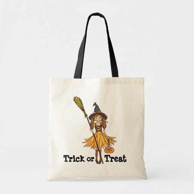 Trick oder Treat Girls Halloween-Tasche Tragetasche (Vorne)