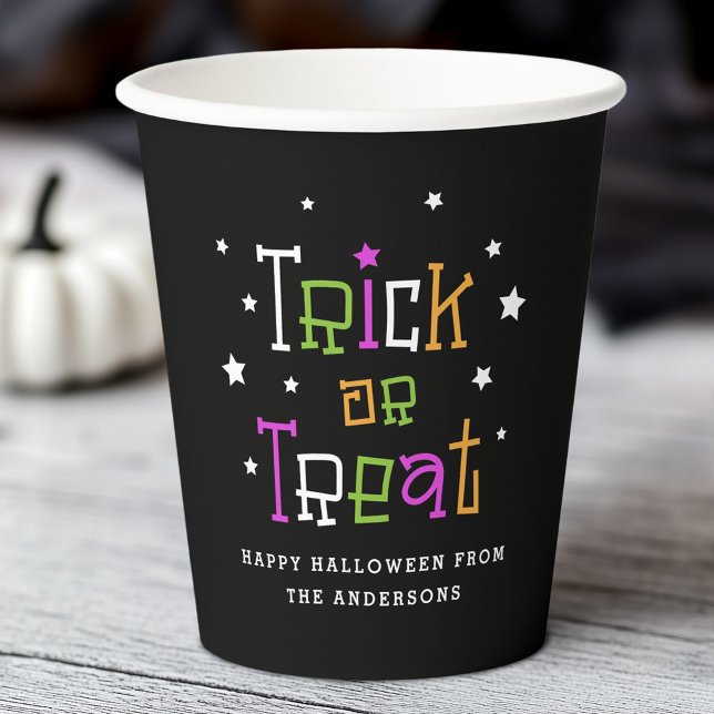 Trick oder treat glückliche Halloween Pappbecher (Trick or treat Happy Halloween Paper Cups)