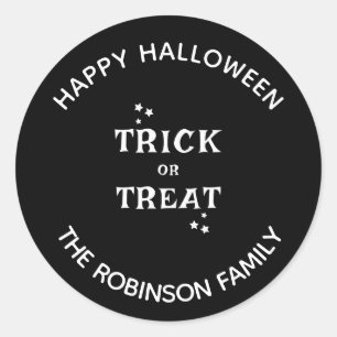 Trick oder Treat - glückliches Halloween Custom Runder Aufkleber