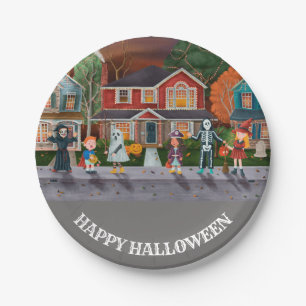 Trick oder Treat, glückliches Halloween Pappteller