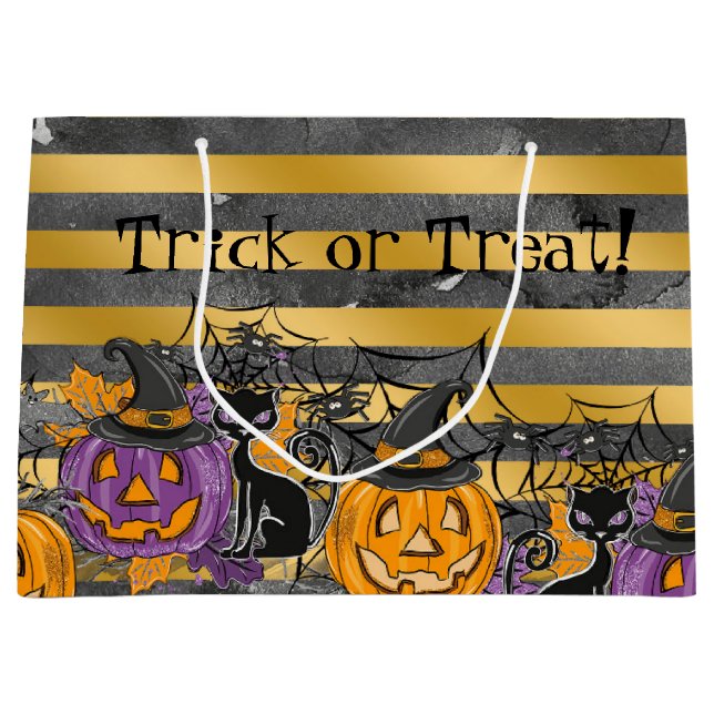 Trick oder Treat Große Geschenktüte (Vorderseite)