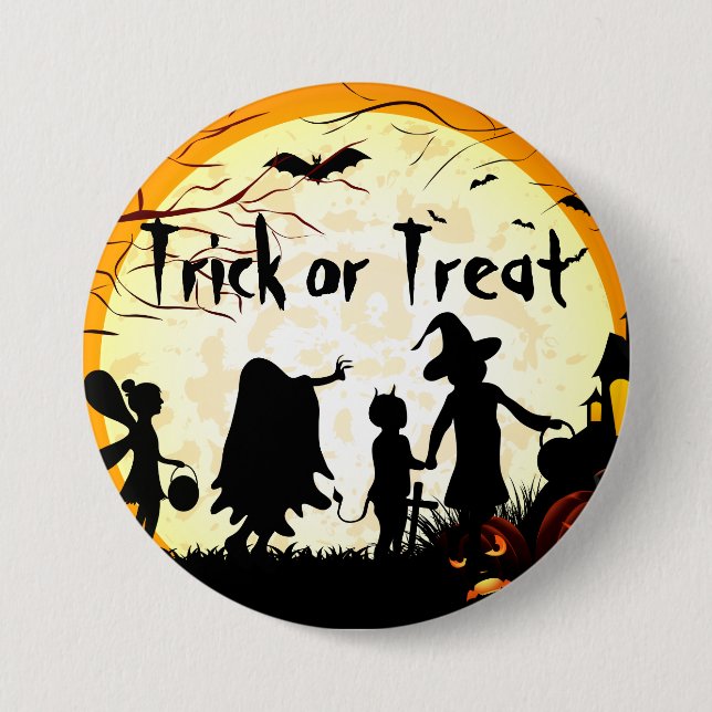 Trick oder Treat Halloween 2¼-Zoll-Round-Button Button (Vorderseite)